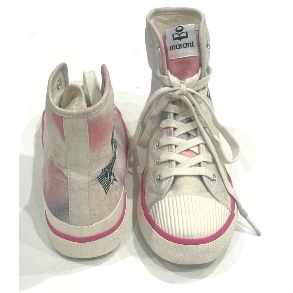 ISABEL Marant Benkeen Women’s Tie Dye Ombre Canvas High Top Sneakers Size 8 - Picture 10 of 13